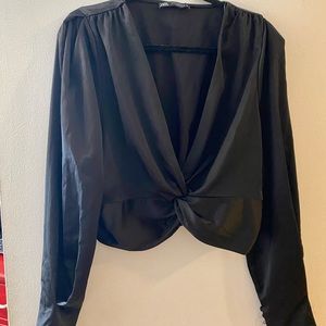 ZARA: Satin crop top
